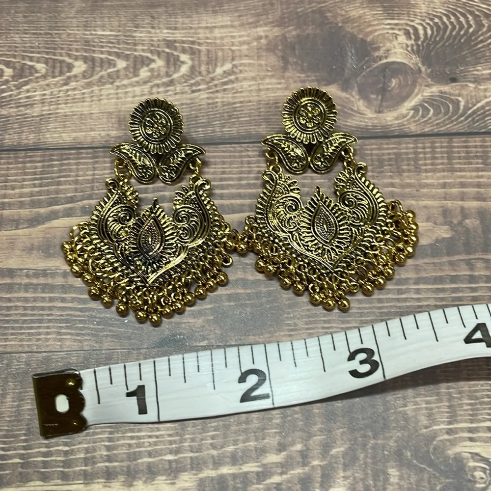 Bohemian Bali Jhumka Gypsy Earrings - Picture 8 of 9